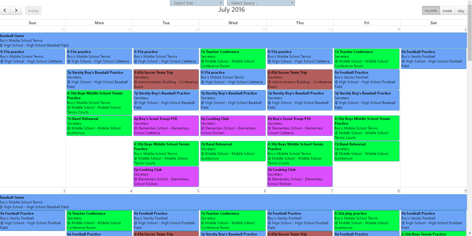 Calendar View