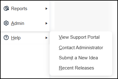 Help menu