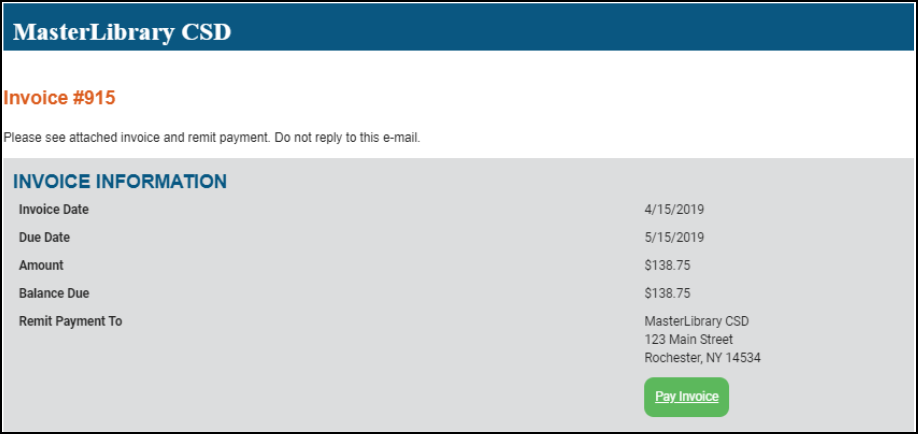 emailed invoice example