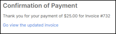 Confirmation of payment