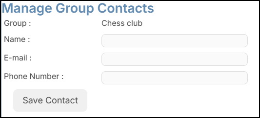 Manage group contacts pop-up
