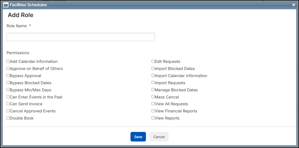 Add role pop-up.
