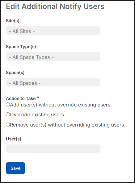 Edit additional Notify users