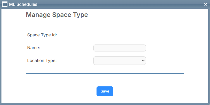 Manage space type pop-up