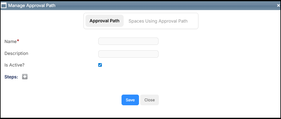 Approval path pop-up