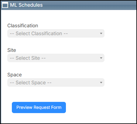 Preview Request Form pop-up.