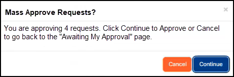 Mass approve requests pop-up