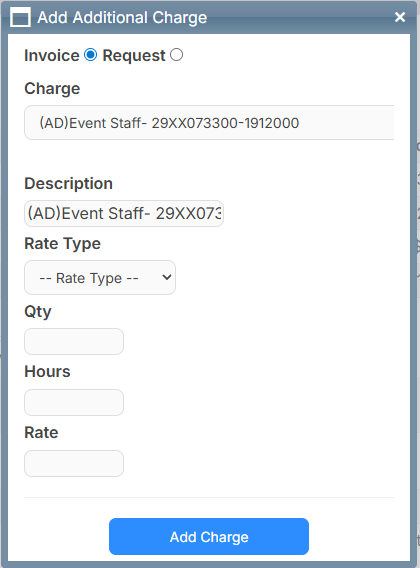 Add additional charge pop-up