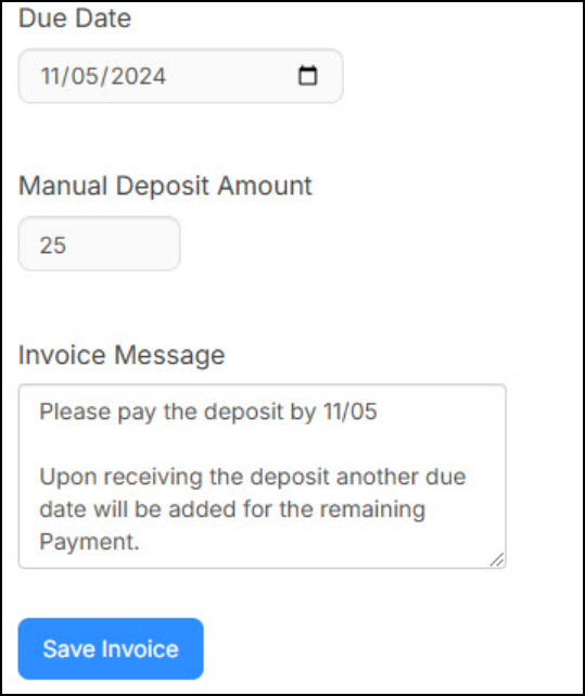 Manual deposit pop-up