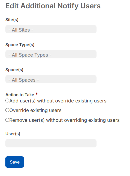 Edit additional notify users pop-up.