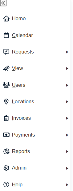 Schedules side menu