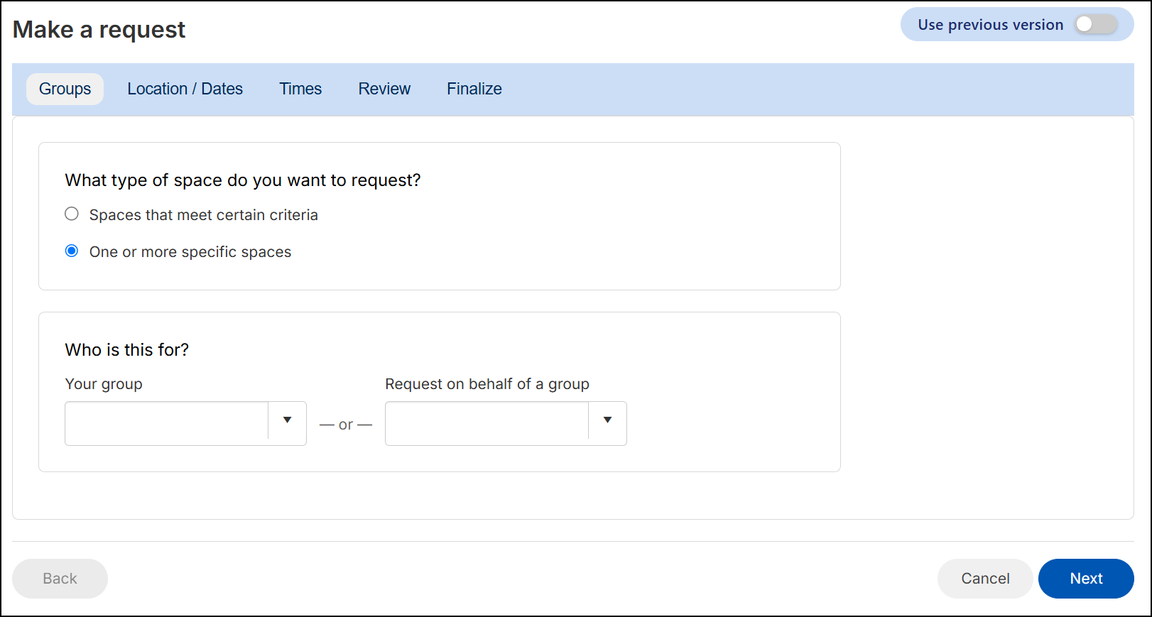 Make a request new version